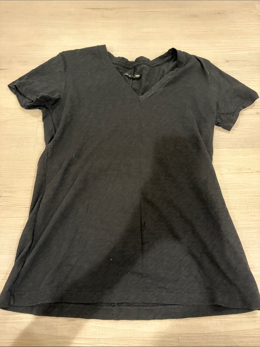 rag & bone Black V-Neck Short Sleeve Tee